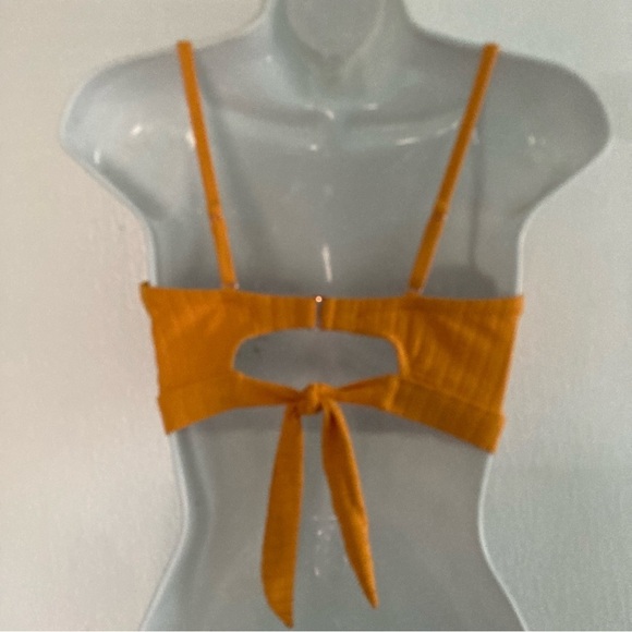 NWOT Shade & Shore Light Lift Keyhole Bikini Bra & Bottom Yellow 34C/M - Picture 9 of 11